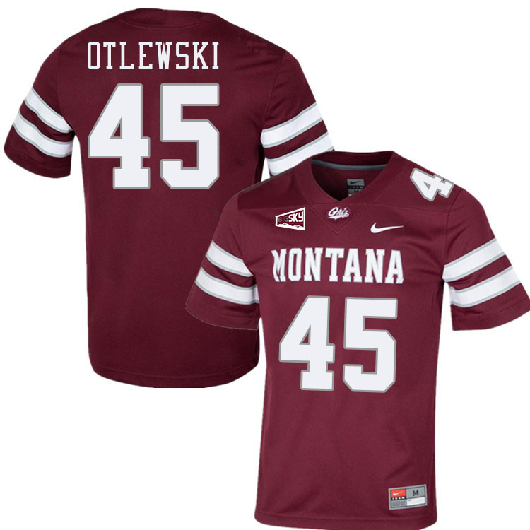 Caleb Otlewski Montana Grizzlies Jersey,Montana Grizzlies #45 Caleb Otlewski Jersey-Maroon